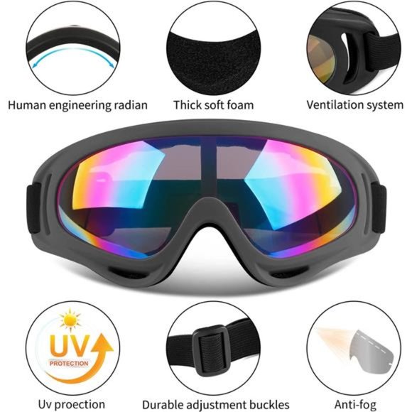 COOLOO Ski Goggles, Snow Snowboard Goggles UV Protection Foam Anti-Scratch - Picture 2 of 6